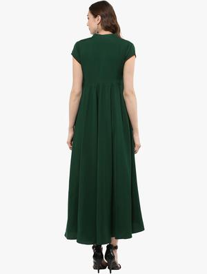 pin-tucked flared maxi dress - 15523850 - Standard Image - 3