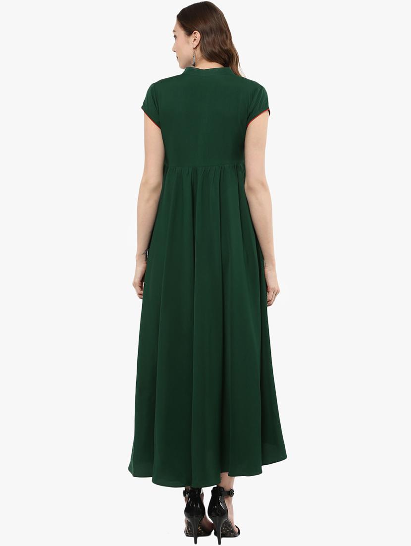 pin-tucked flared maxi dress - 15523850 - Zoom Image - 3