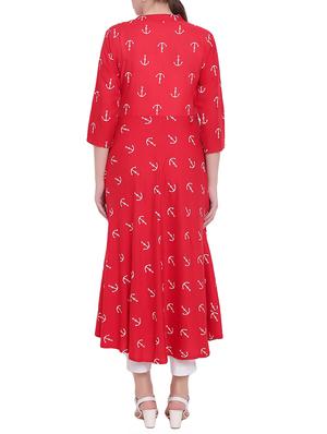 Printed a-line kurta - 15523863 - Standard Image - 3