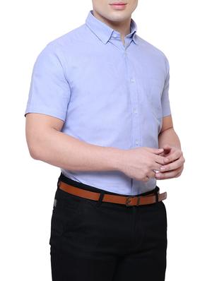 light blue cotton formal shirt - 15528125 - Standard Image - 3
