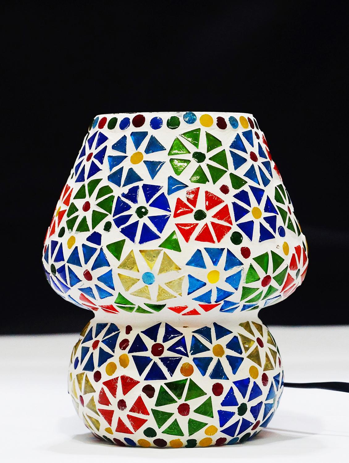 multicolour mosaic glass table lamp with shades for living room - 15528592 - Zoom Image - 3