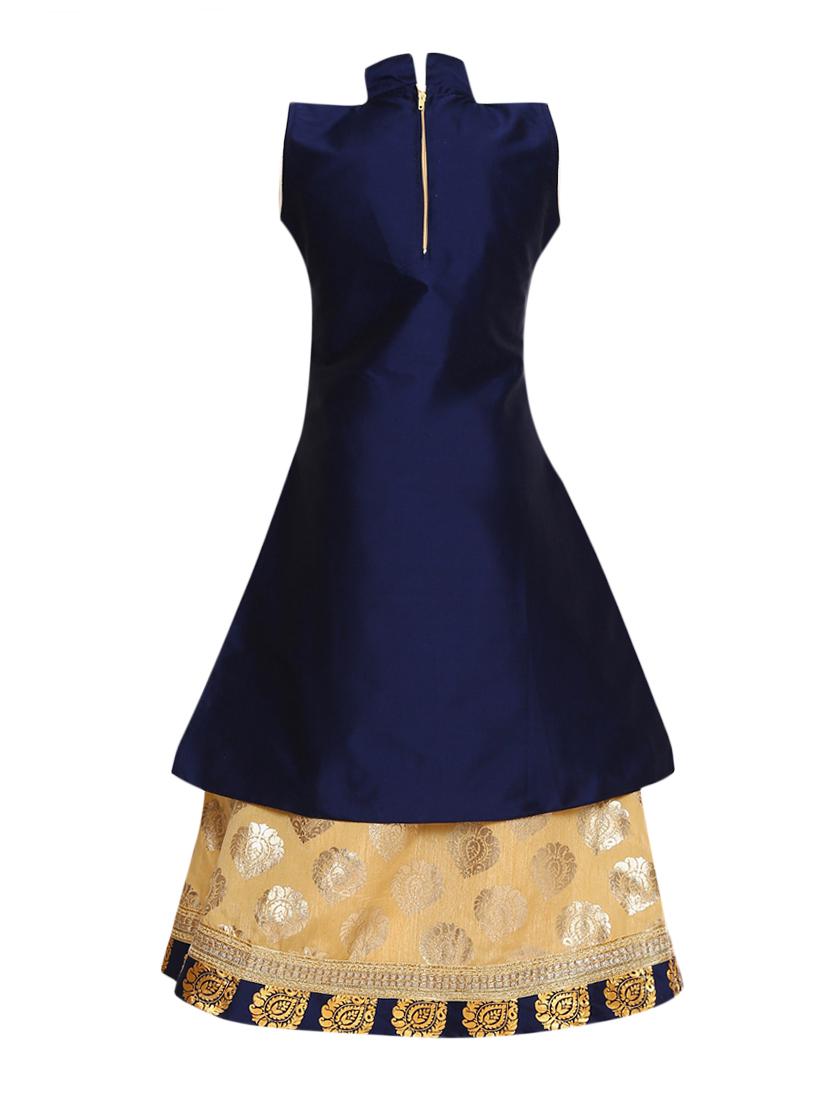 blue cotton lehnga choli - 15528960 - Zoom Image - 3