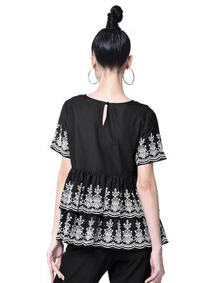 embroidered layered gathered hem top - 15529002 - Standard Image - 3