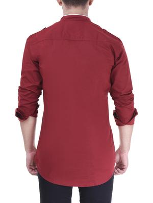 red cotton short kurta - 15531199 - Standard Image - 3