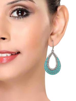 blue silver tone drop earrings - 15532066 - Standard Image - 3