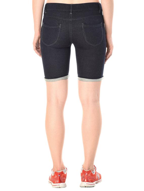roll-up hem metallic patch shorts - 15532539 - Zoom Image - 3