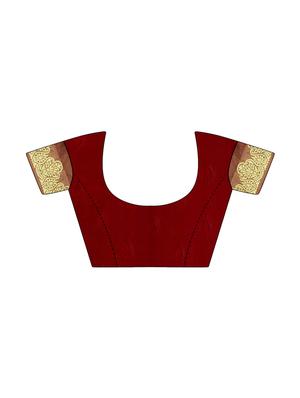 zari bordered bandhani saree with blouse - 15534417 - Standard Image - 3