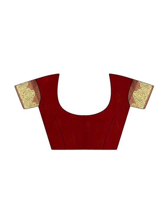 zari bordered bandhani saree with blouse - 15534417 - Zoom Image - 3