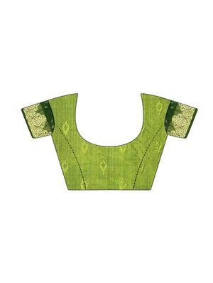 zari bordered bandhani saree with blouse - 15534423 - Standard Image - 3