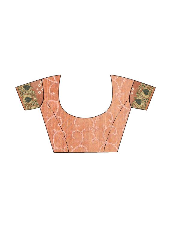 zari bordered bandhani saree with blouse - 15534429 - Zoom Image - 3