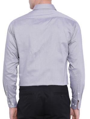 grey cotton formal shirt - 15535461 - Standard Image - 3