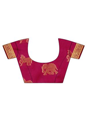 conversational zari motif banarasi saree with blouse - 15536892 - Standard Image - 3