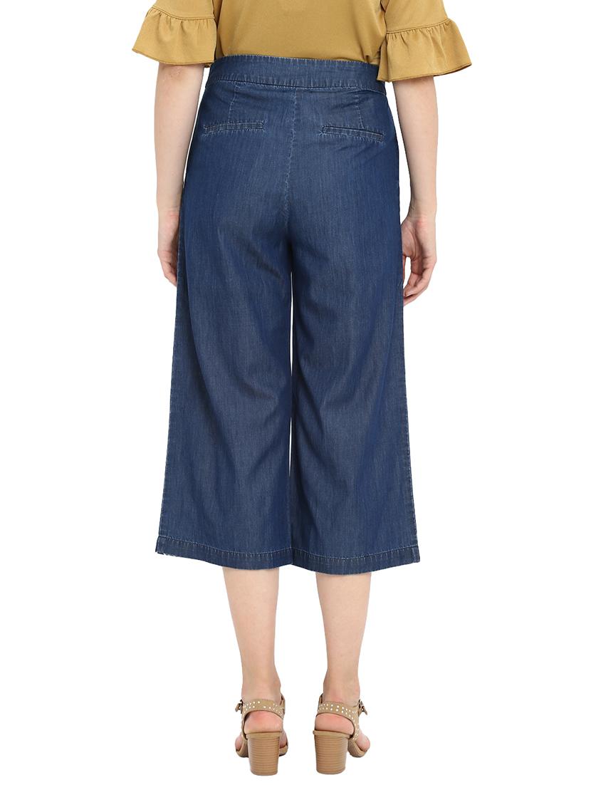 belt detailed denim culottes - 15539455 - Zoom Image - 3