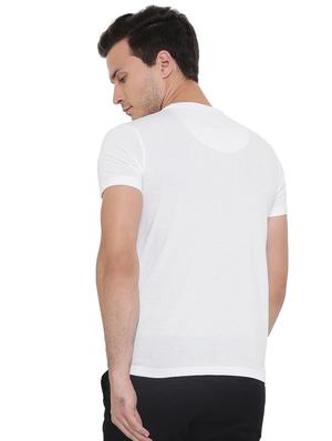 white cotton blend chest print t-shirt - 15541165 - Standard Image - 3