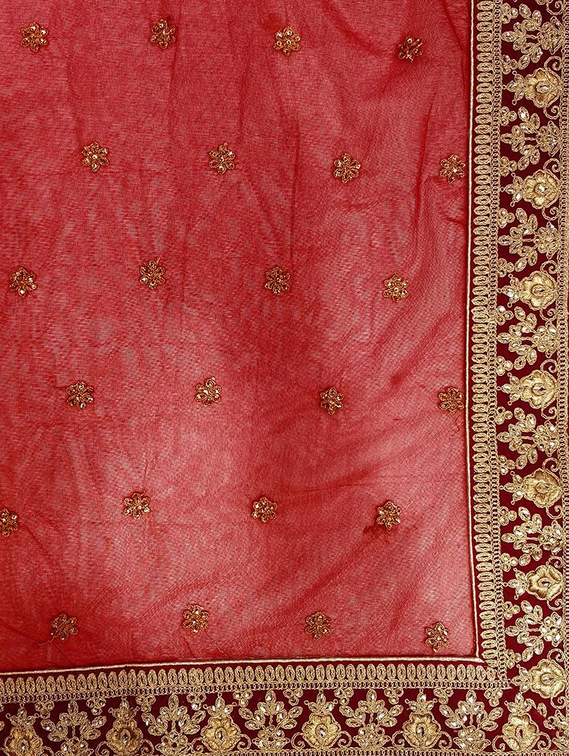 zari embroidered a-line lehenga - 15543115 - Zoom Image - 3