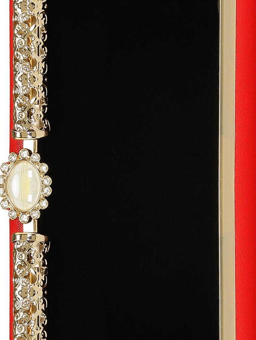 red leatherette (pu) box clutch - 15544773 - Zoom Image - 3