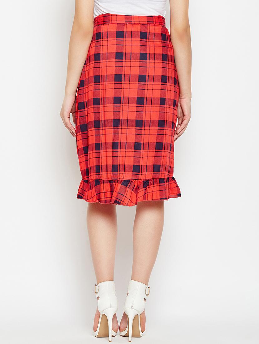 mock wrap ruffled skirt - 15545299 - Zoom Image - 3