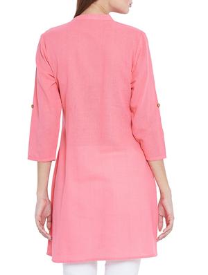 pink cotton aline kurti - 15547821 - Standard Image - 3