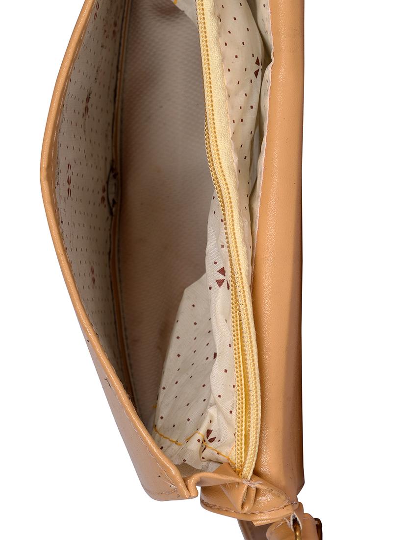 beige leatherette (pu) regular sling bag - 15557535 - Zoom Image - 3