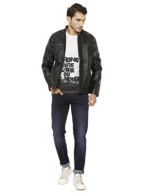 black leather biker jacket - 15558114 - Standard Image - 3
