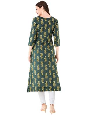 Printed a-line kurta - 15559664 - Standard Image - 3