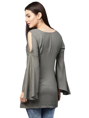 bell sleeved embroidered tunic - 15559898 - Standard Image - 3