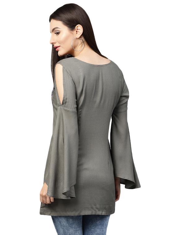 bell sleeved embroidered tunic - 15559898 - Zoom Image - 3