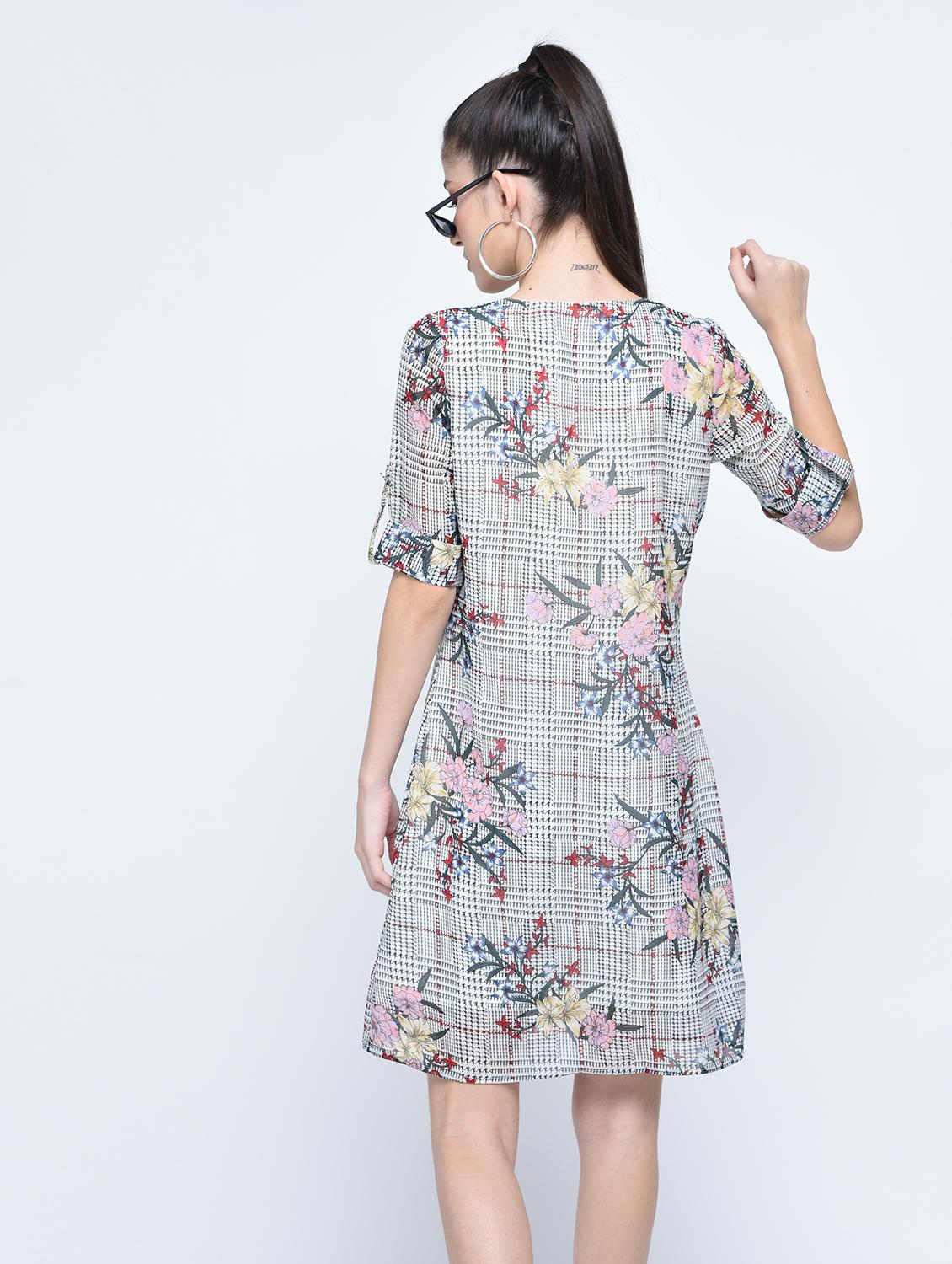 floral turn up sleeved dress - 15560006 - Zoom Image - 3