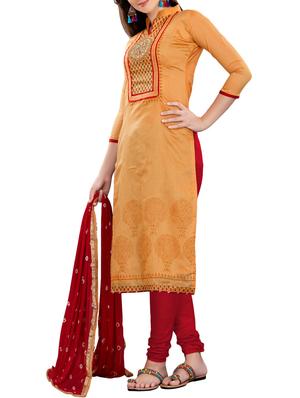 yoke design unstitched churidaar suit - 15560760 - Standard Image - 3