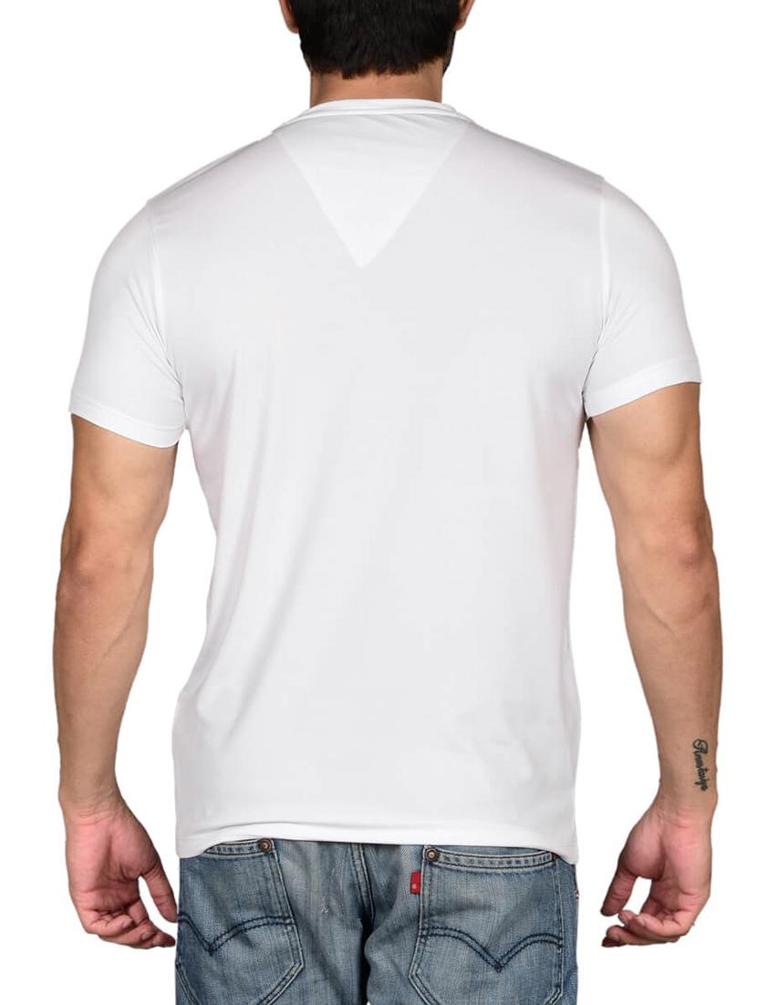 white cotton blend chest print t-shirt - 15561758 - Zoom Image - 3