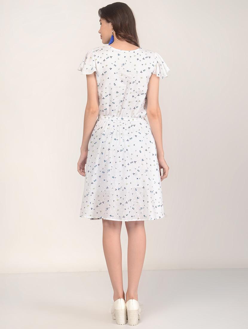 flutter sleeved tie up waist dress - 15563560 - Zoom Image - 3