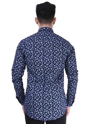 blue cotton casual shirt - 15563614 - Standard Image - 3