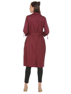 maroon notched collar shrug - 15563625 - Standard Image - 3