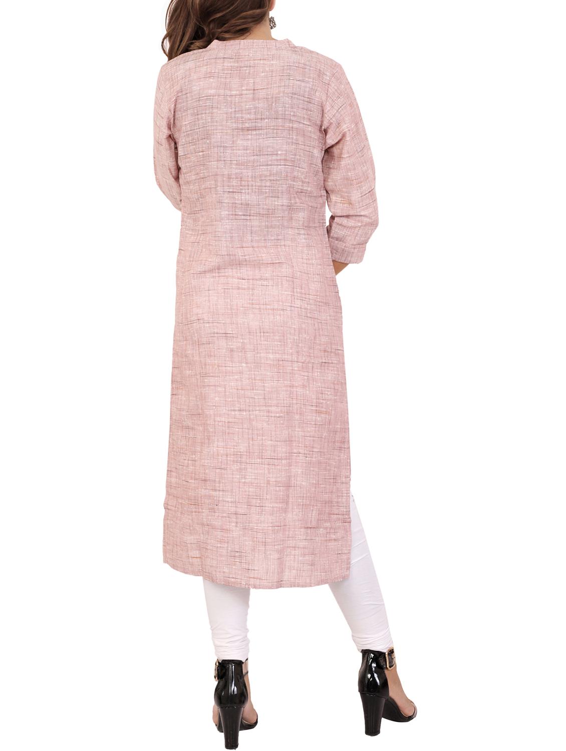 textured embellished straight kurta - 15565362 - Zoom Image - 3