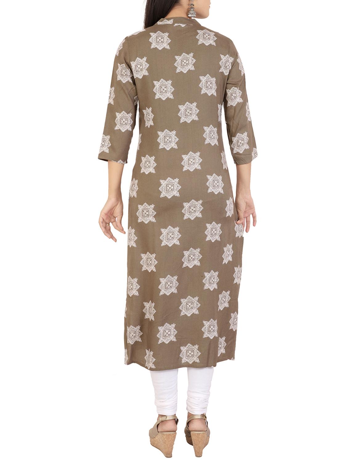 printed straight kurta - 15565366 - Zoom Image - 3
