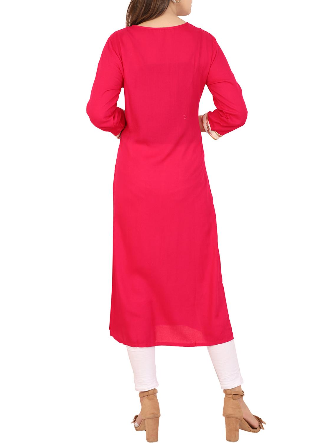 printed yoke straight kurta - 15565367 - Zoom Image - 3