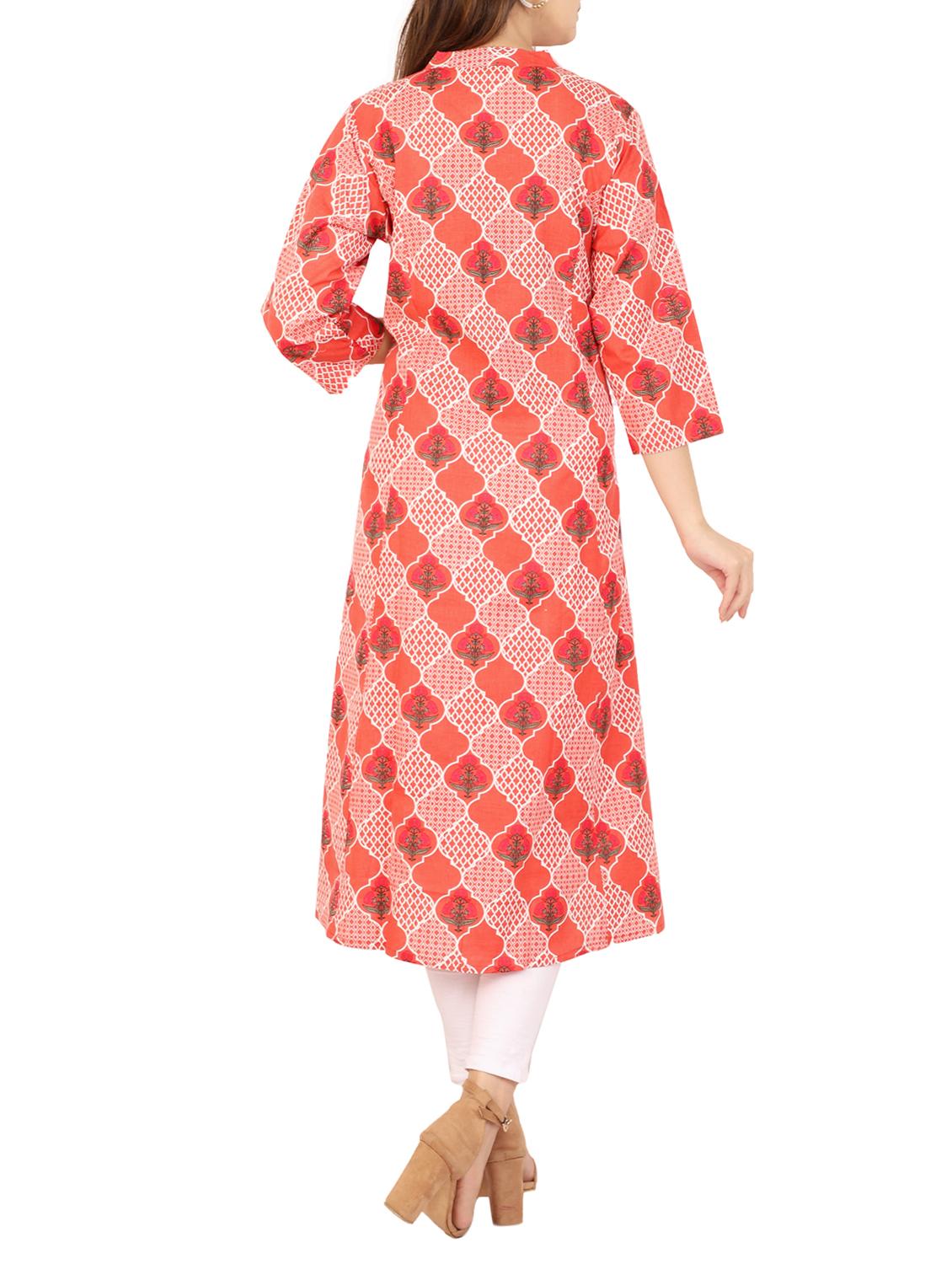 printed a-line kurta - 15565439 - Zoom Image - 3