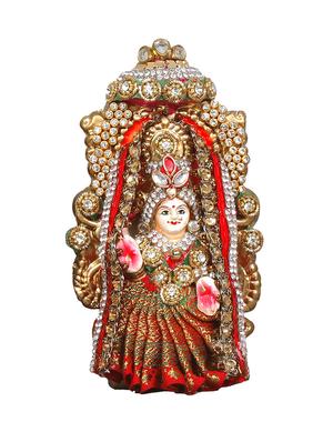 multicolor laxmi ganesha idol with stone embellishment - 15565929 - Standard Image - 3