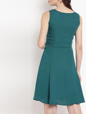 button up solid a-line dress - 15566285 - Standard Image - 3