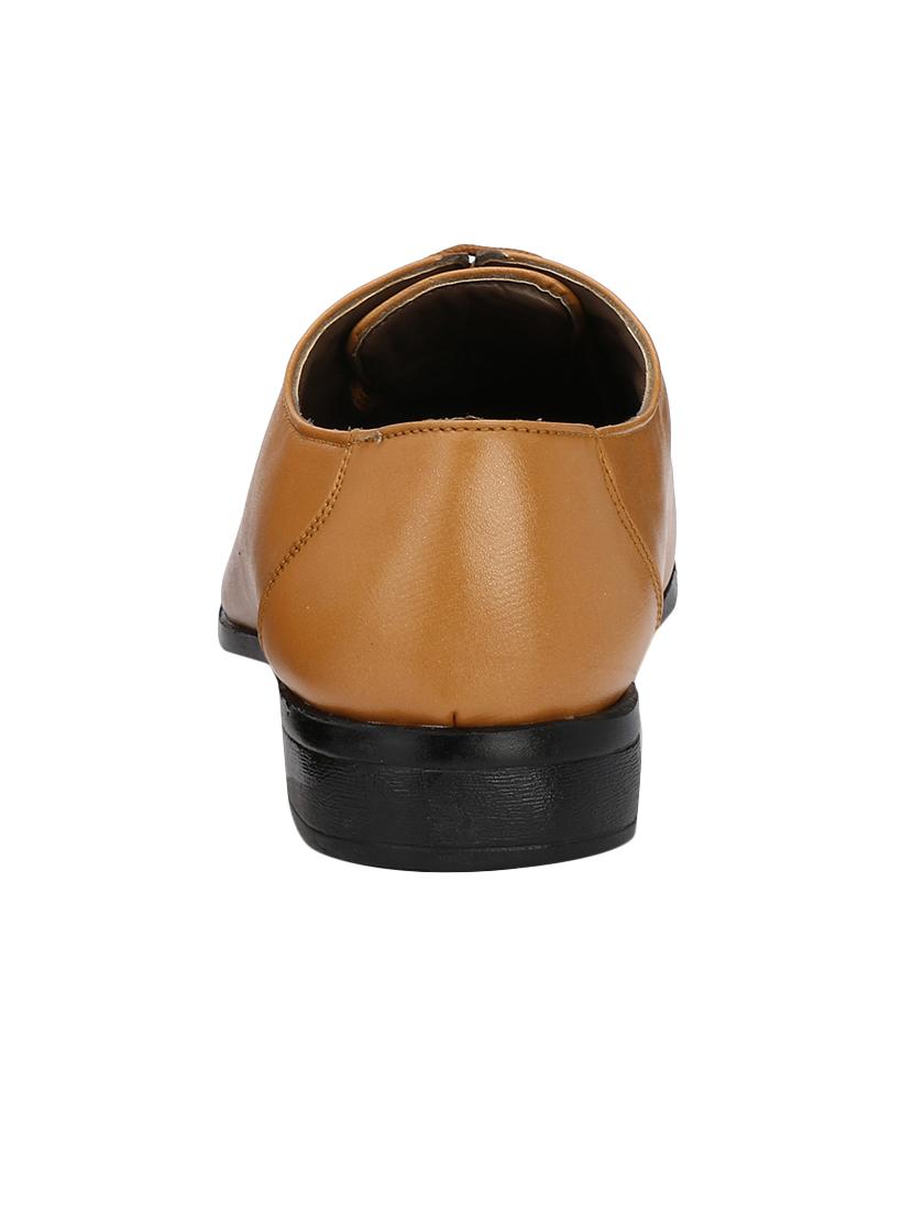 tan leatherette lace-up oxfords - 15566709 - Zoom Image - 3