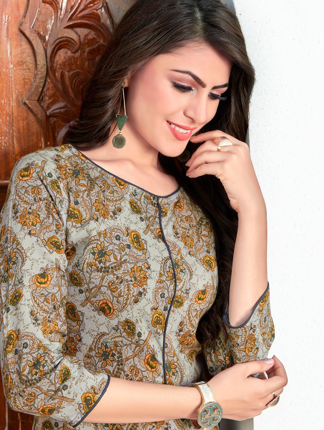 Flared chekered kurta - 15567925 - Zoom Image - 3
