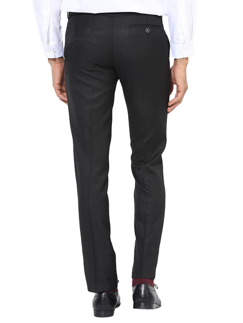black polyester blend flat front formal trouser - 15569410 - Zoom Image - 3