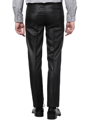 black polyester blend flat front formal trouser - 15569411 - Standard Image - 3