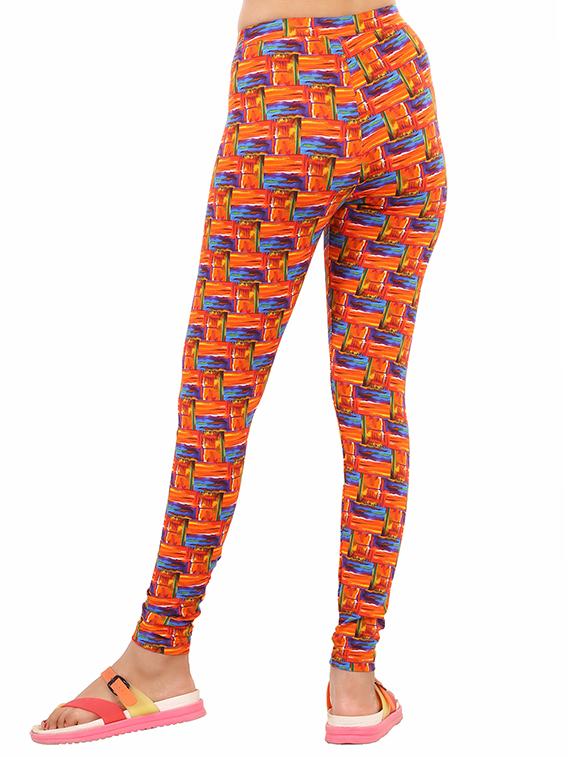 orange printed legging - 15569798 - Zoom Image - 3