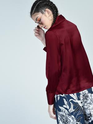 marsala tie knot top - 15569847 - Standard Image - 3