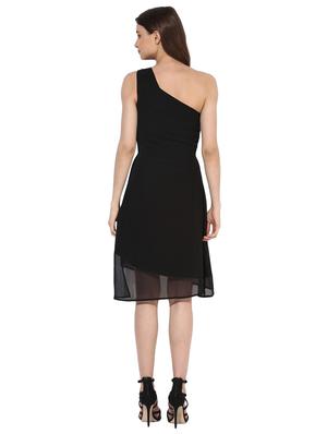 contrast striped detail asymmetric dress - 15570077 - Standard Image - 3