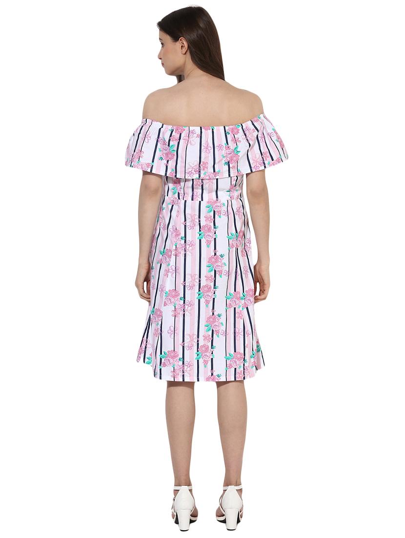 off shoulder printed dress - 15570088 - Zoom Image - 3