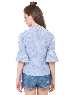 button up striped top - 15570156 - Standard Image - 3