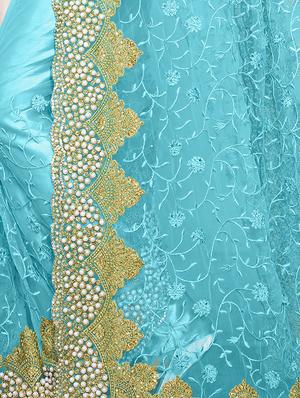 embellished border floral embroidered saree with blouse - 15572182 - Standard Image - 3