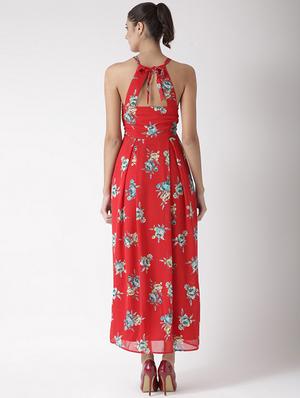 pleated halter neck dress - 15574037 - Standard Image - 3